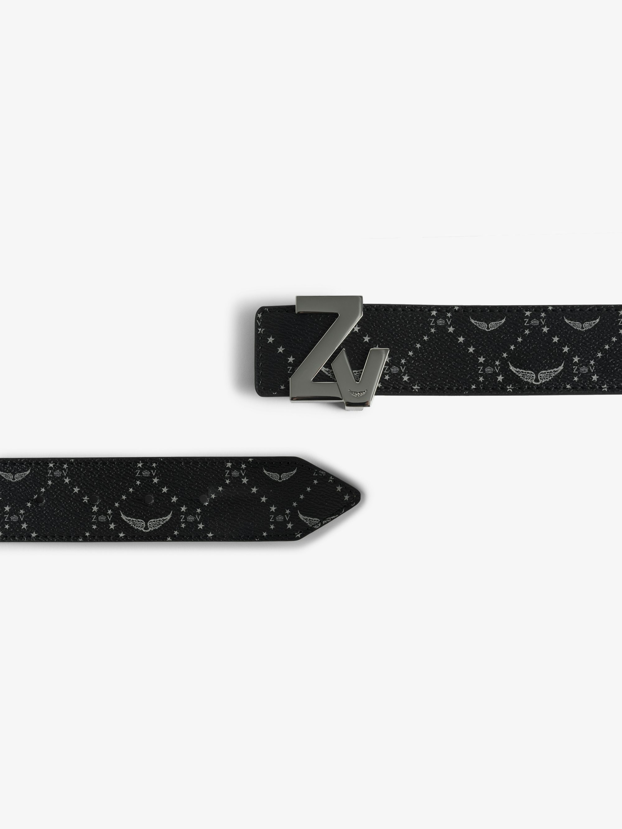 ZV Initiale Belt - ZV initiale leather belt with 40mm width and monogram print.
